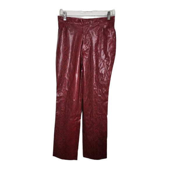Y2K dead stock new snake print pants vintage vegan leather size 7 - Picture 2 of 10